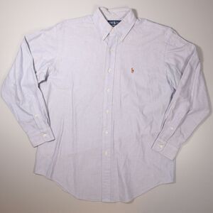 Ralph Lauren Mens 15.5/34 Yarmouth Oxford Shirt Blue Polo Flesh Pony XXL